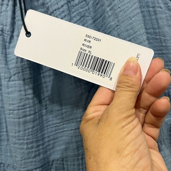 Bobi Los Angeles spaghetti straps river dress size XL 100% cotton - Picture 8 of 9